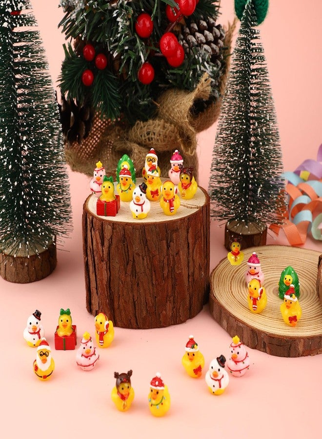 Sinbana 100pcs Mini Resin Christmas Ducks Bulk, Assorted Tiny Winter Ducks Figurines Little Small Miniature Duck Figures Decoration for Xmas Holiday Decorations Christmas Stocking Stuffers Party Favors Gifts - Image 3